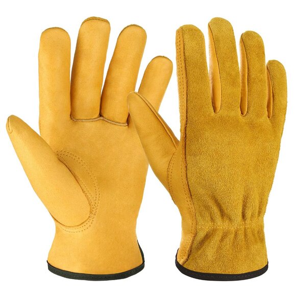 Men's Gold Thorn Proof Garden Yard Duty Work for Farmers Truckers Gloves - Picture 1 of 9